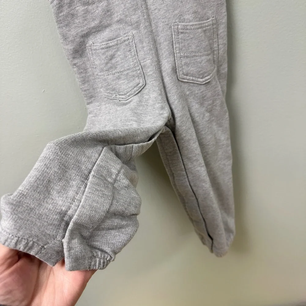 OshKosh B'gosh Baby B'gosh‎ Gray Fleece Bib Overalls Snaps 24M